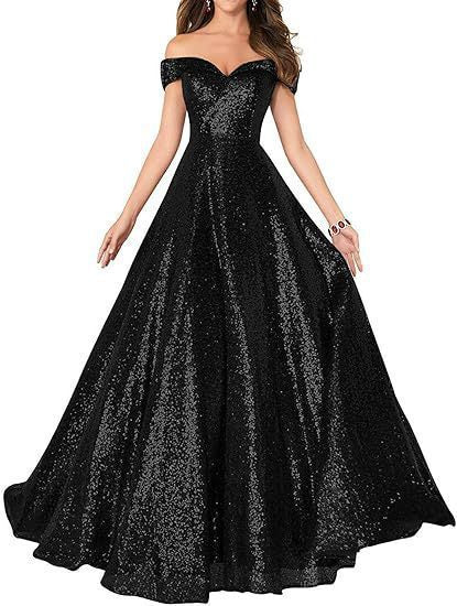 Off Shoulder Prom Evening Gowns Women's Long Sequin Formal Women's Dress（Processing time need 3-6 days） 3