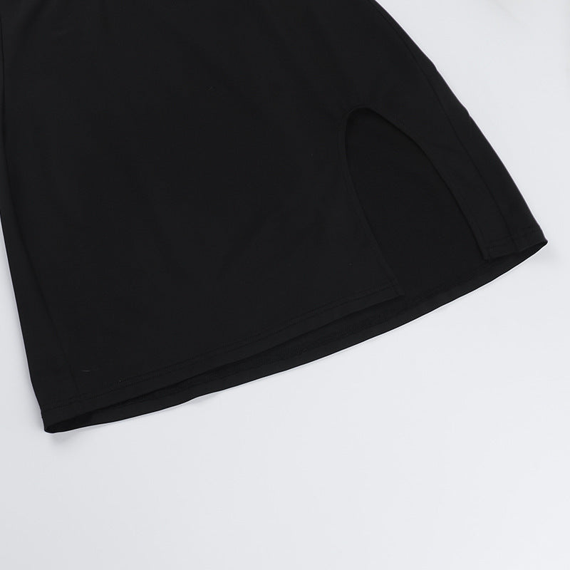 Women Sexy One-Sleeve Metal Button Cutout Dress 13