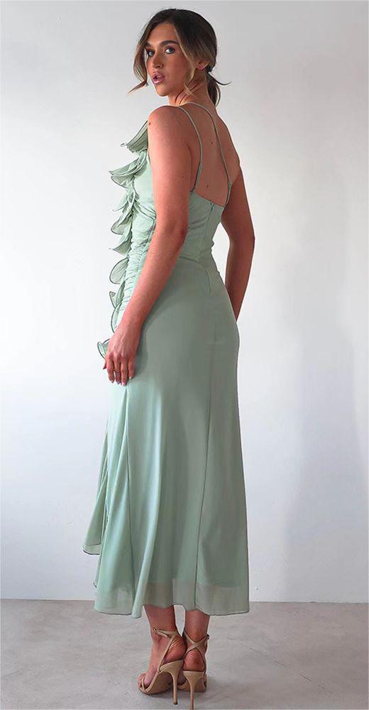 Summer Slash Shoulder Fashion Sexy Shirred High Slit Slim Dress 11