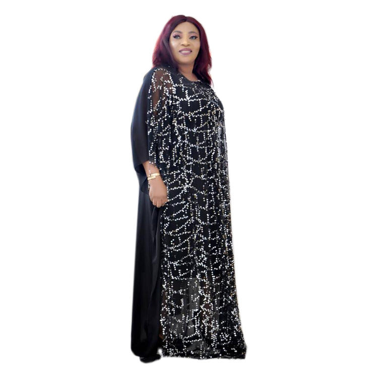 African Women beard sequin Maxi Dress 8