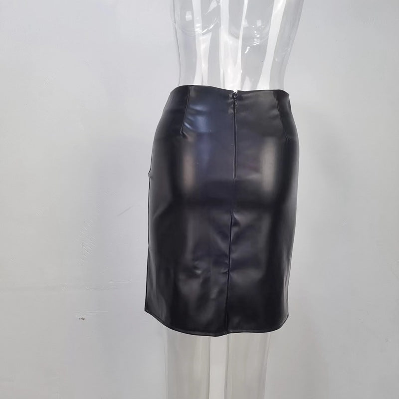 Women Lace-Up High Waisted Bodycon Split Skirt 11