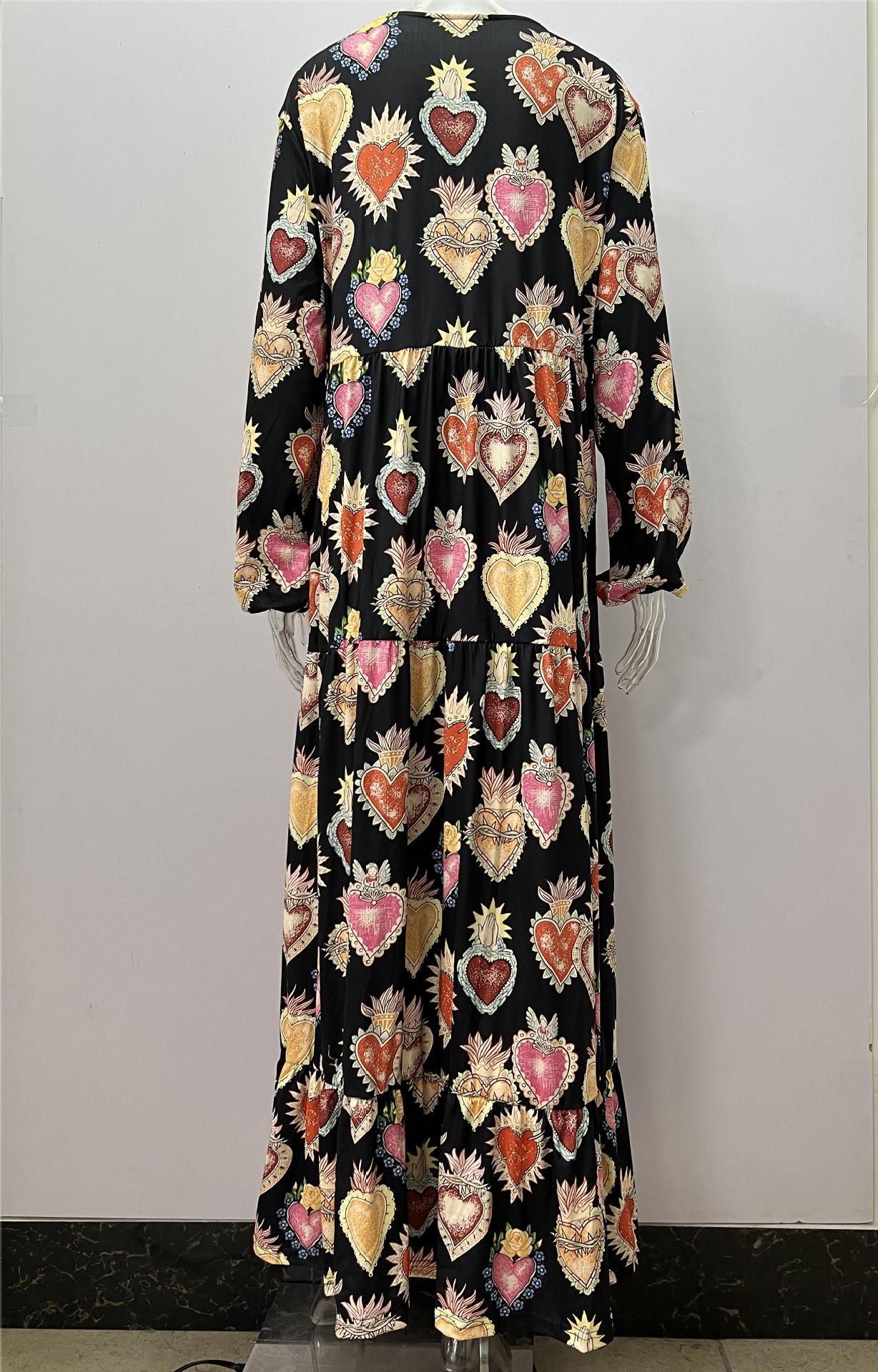 Plus Size Loose Fashion Print Plus Size Women's Autumn And Winter Dress 16