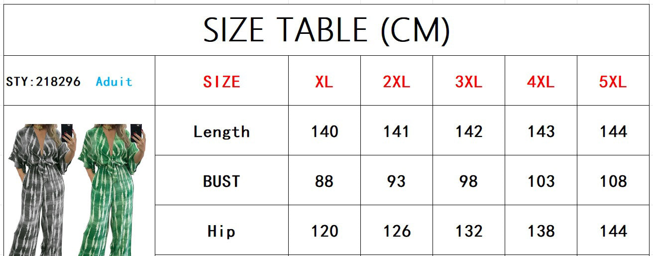 Plus Size Women Lace-Up Half-Sleeve Jumpsuit 10