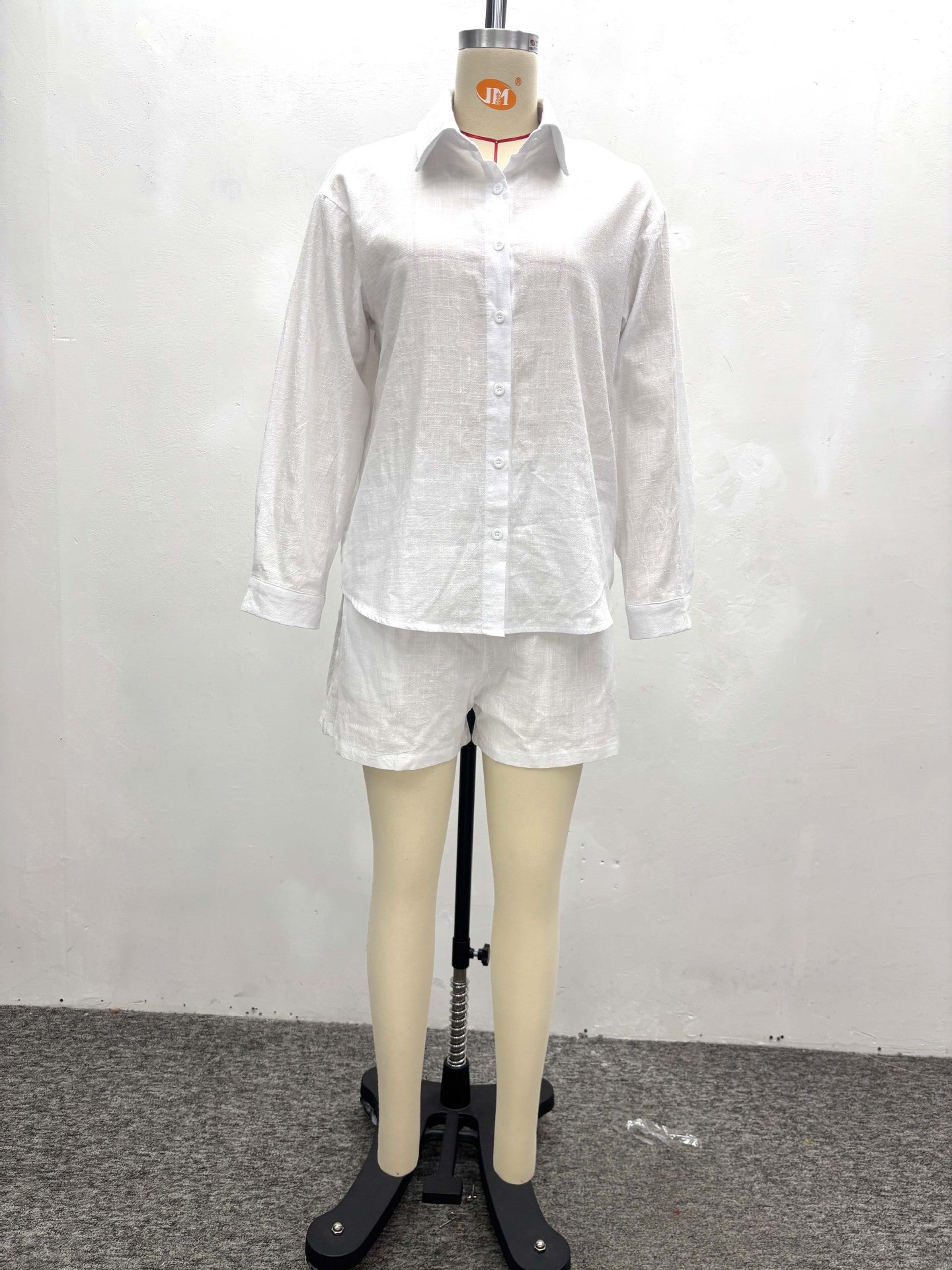 Africa Plus-Size Casual Solid Color Shirt and Shorts Two-Piece Set 7