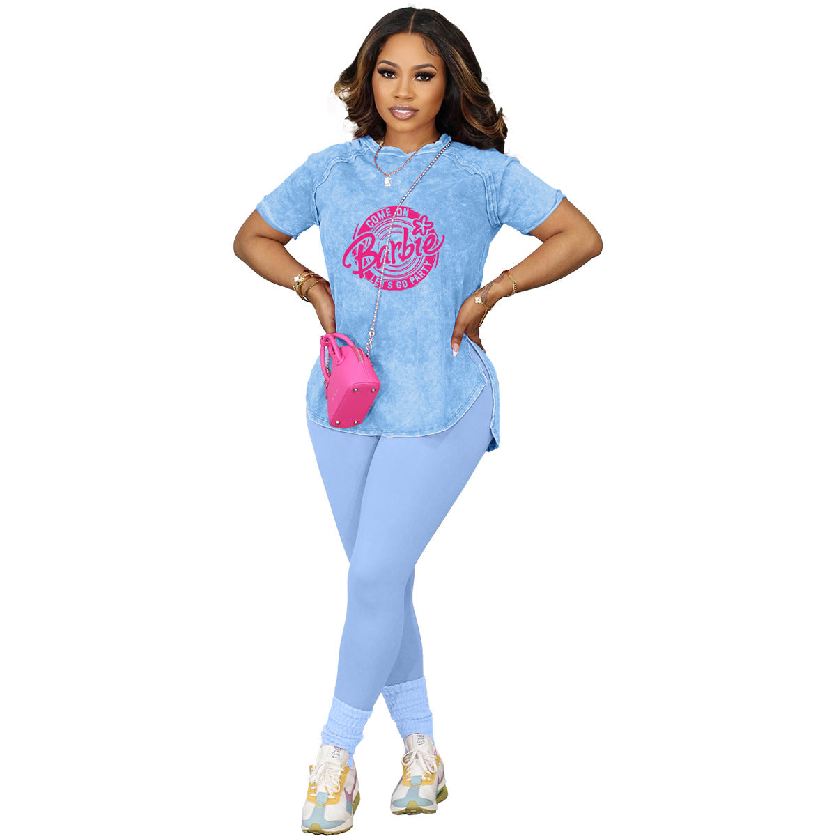 Fashion Women's Printed Casual Sports Two Piece Pants Set 16