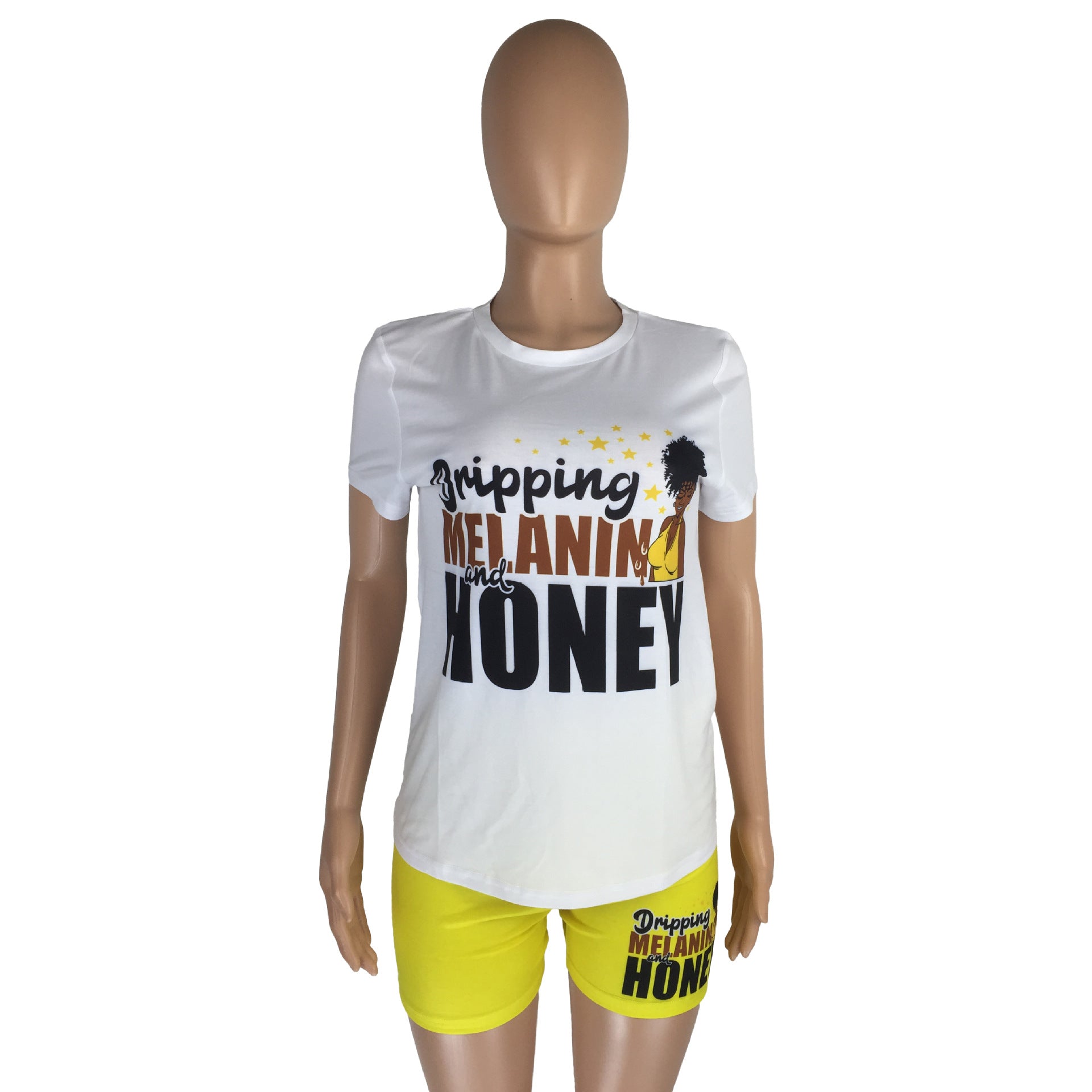 Women Casual Print Top + Shorts Two-Piece Set 19