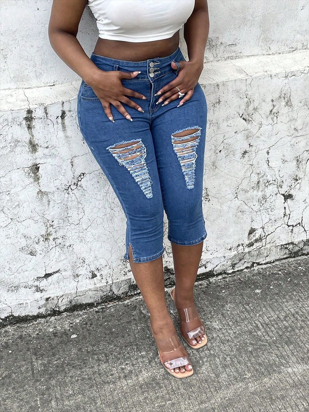 Women's Ripped Denim Jeans