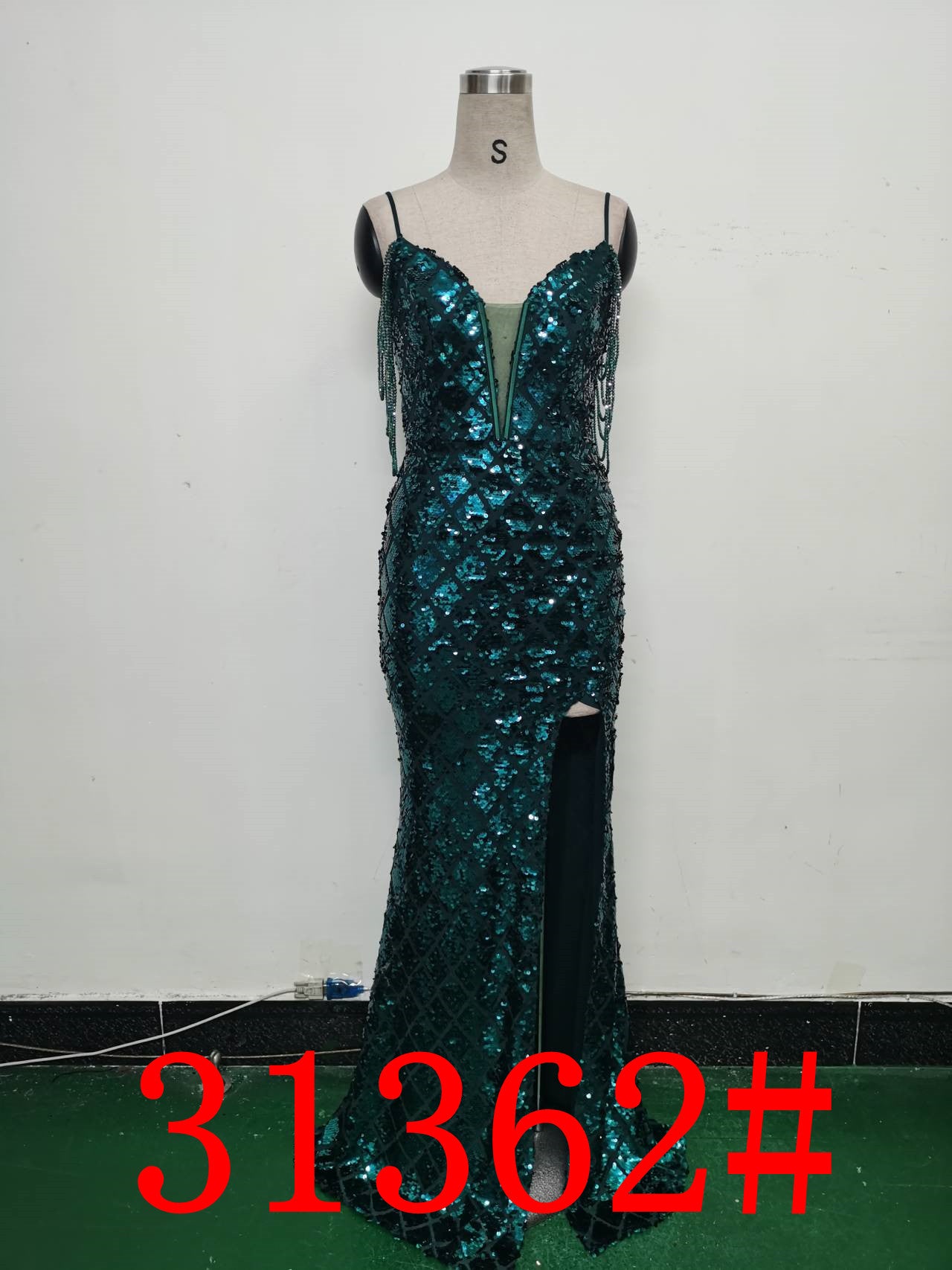 Women Herringbone Lace-Up Symphony Beaded Evening Dress 24