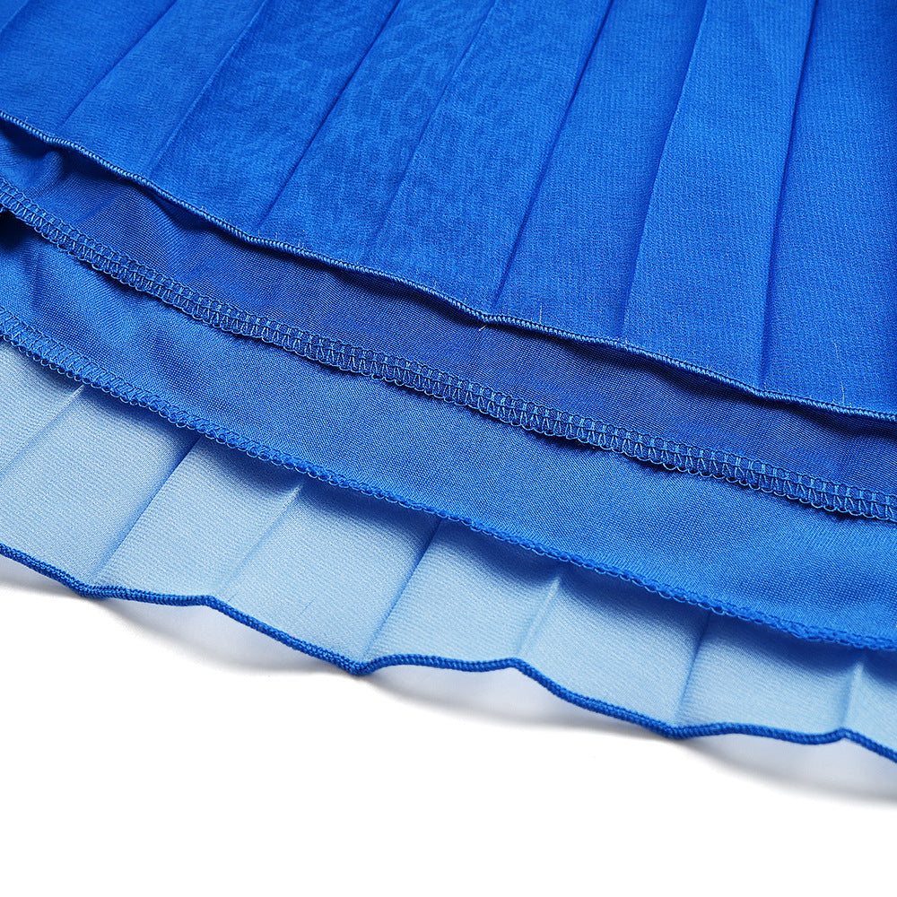 Elegant Long Dress Africa Women's Plus Size Print Pleated Chiffon Dress 21