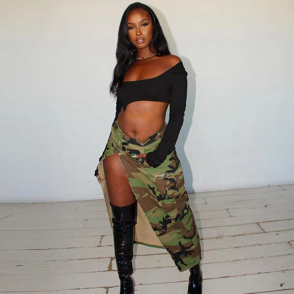 Women Style Camouflage Pocket Skirt 4