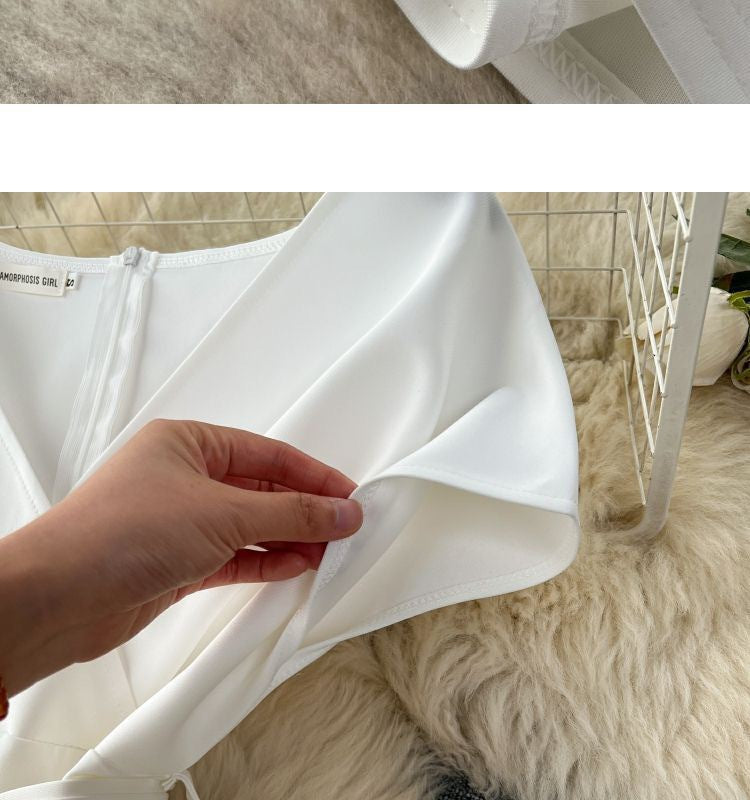 Summer Bow Tie Slim Waist Chic Formal Party Dress 13