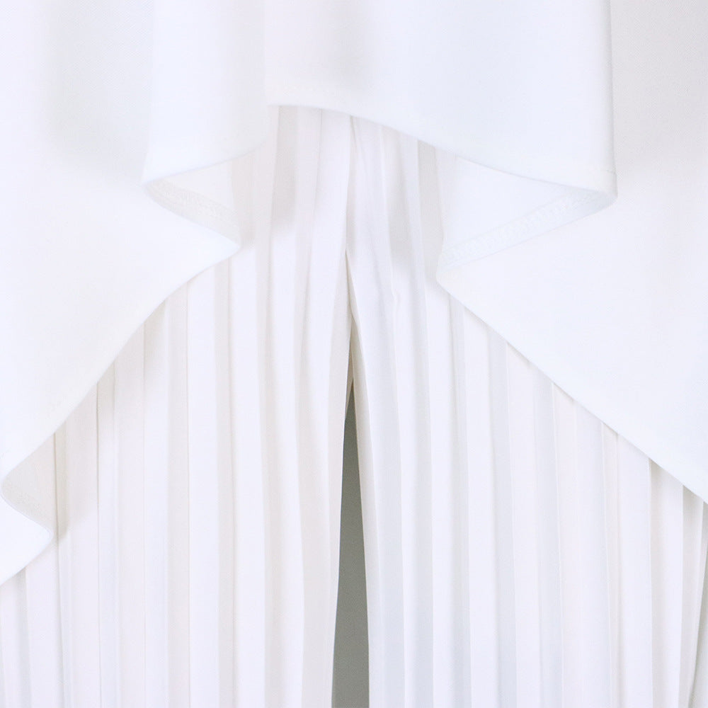 Women's OL Sleeveless Irregular Top Wide Leg Pants Two-Piece Suit 35