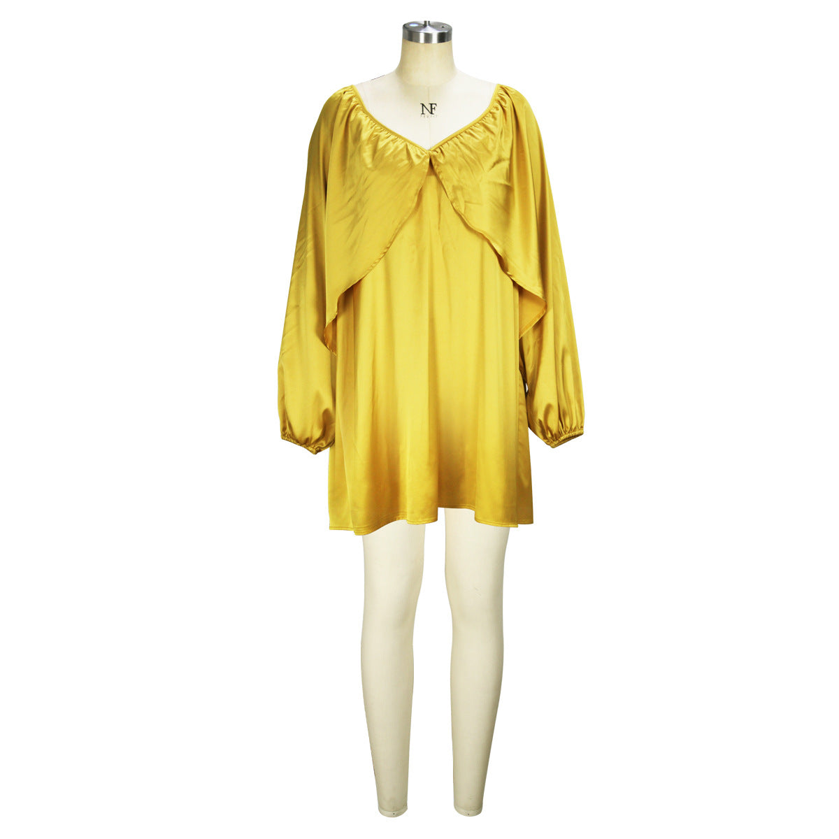 Women's Spring Summer Chic Off Shoulder Sexy Solid Color Color Bat Sleeves Dress 15