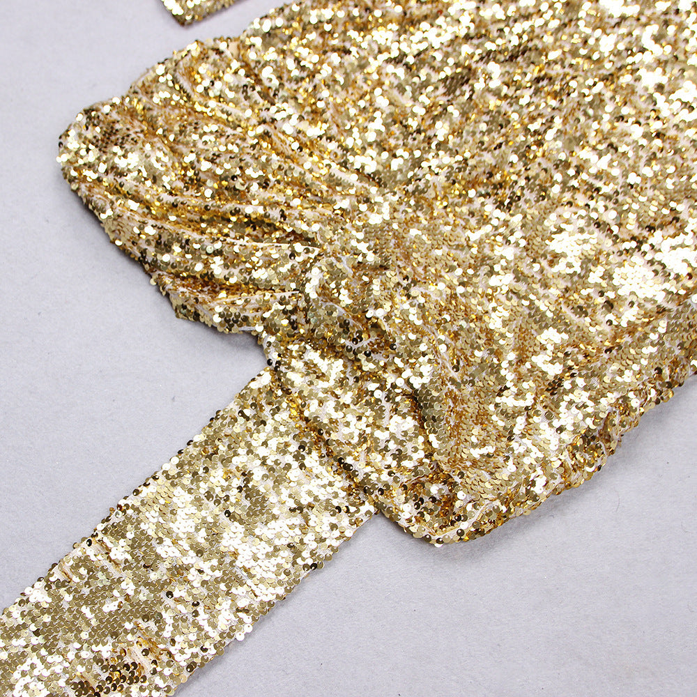 Women Sequin Formal Party One-shoulder Dress 21