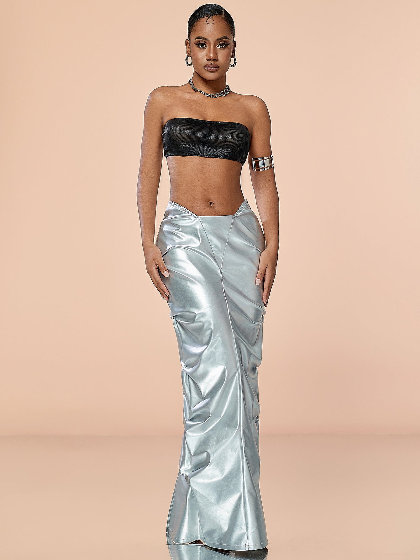 Women sexy slit bodycon skirt