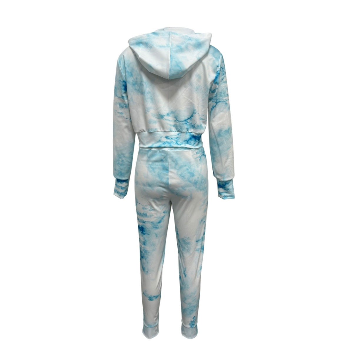 Stylish Casual Printed Sexy Long Sleeve Top And Pants Two Piece Set