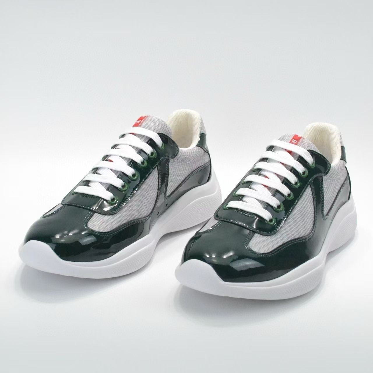 PUatent Leather Fashion Casual Sneakers Breathable White Classic Men's Shoes 24