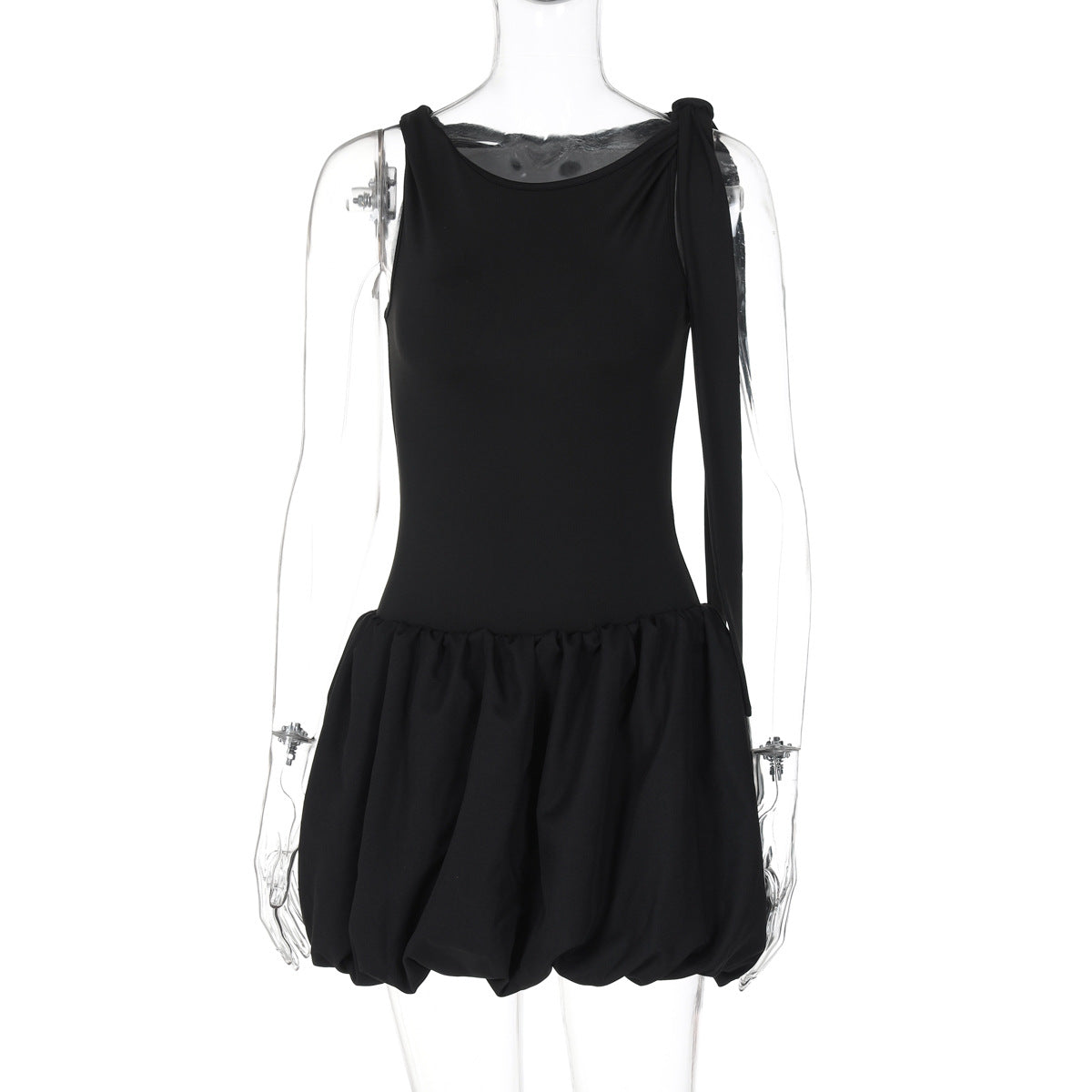 Women's Autumn Fashion Casual Lace-Up Strap Slim Bodysuit Pleated Skirt Two Piece Set 8