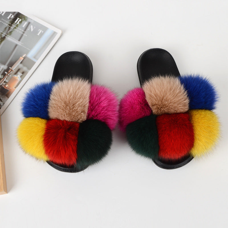 Women Multi-Color Furry Slippers 3