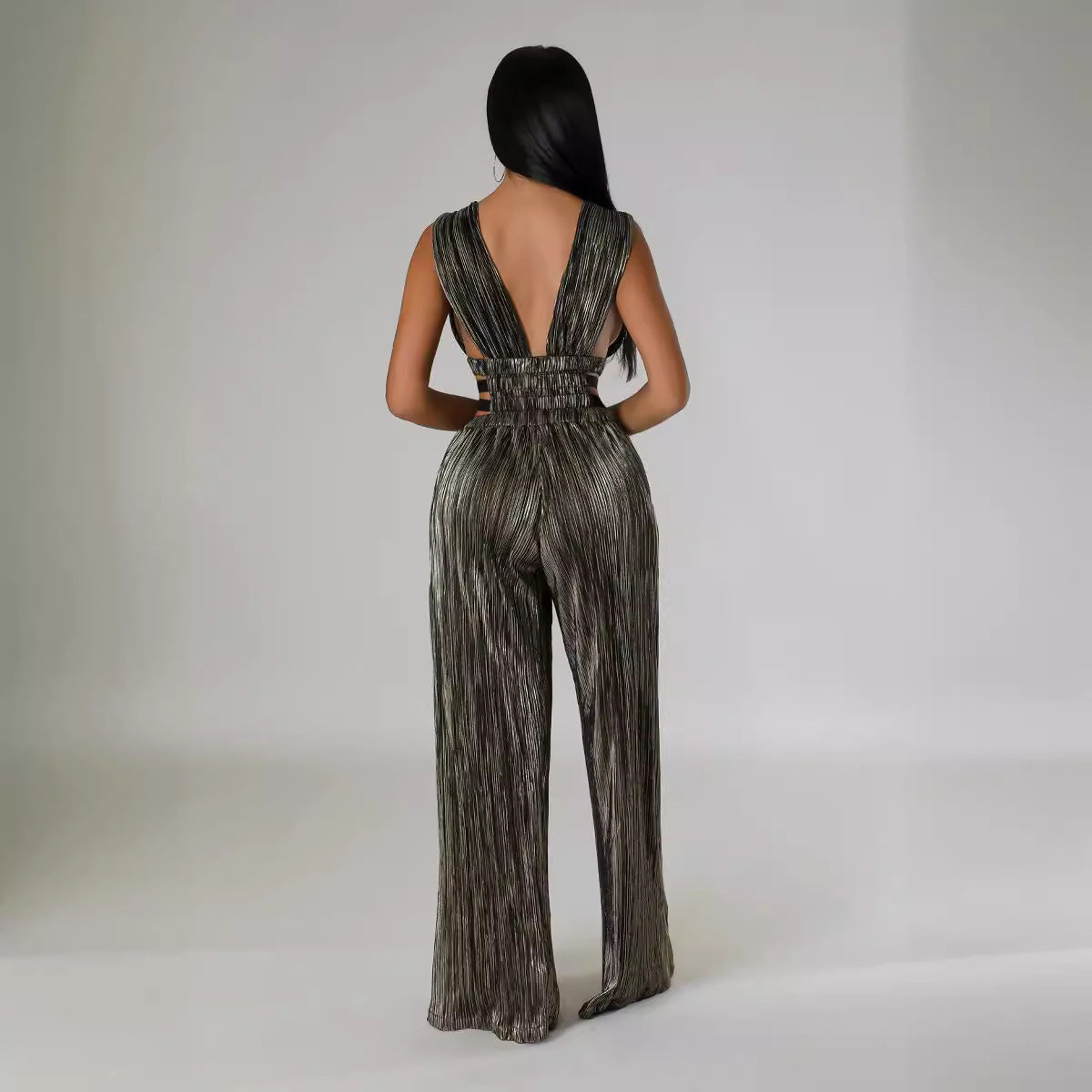 Women's V-Neck Sexy High Waist Tight Fitting Jumpsuit 7