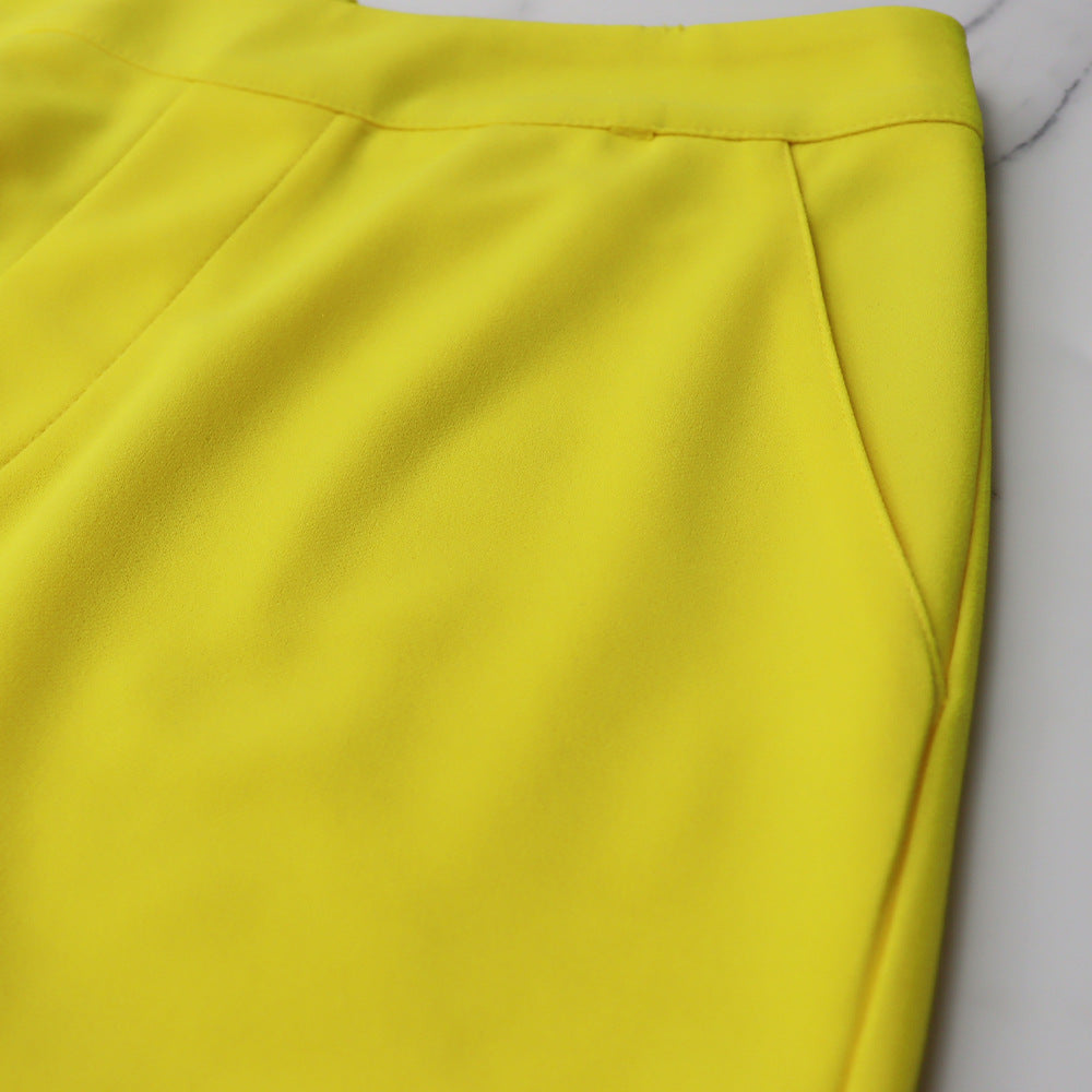 Ruffle Sleeve Crop Short turndown collar Shirt High Waist Casual Fashion pants Women's Two-piece Set 17