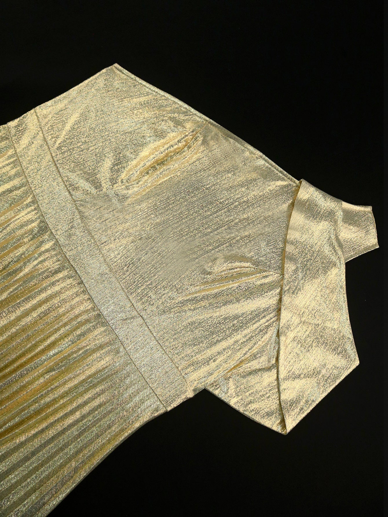 Summer Elegant One Shoulder Sleeveless Gold Pleated Formal Party Dress 7