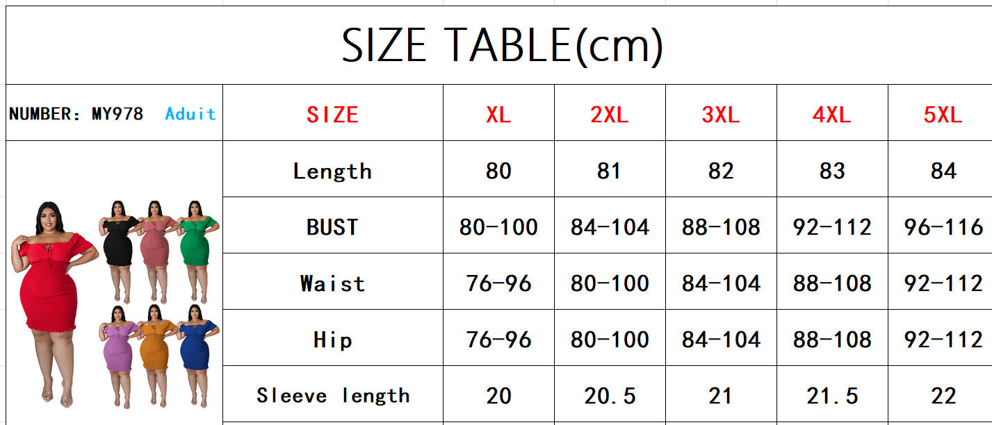 Plus Size Women's Summer Off Shoulder Bodycon Dress 23