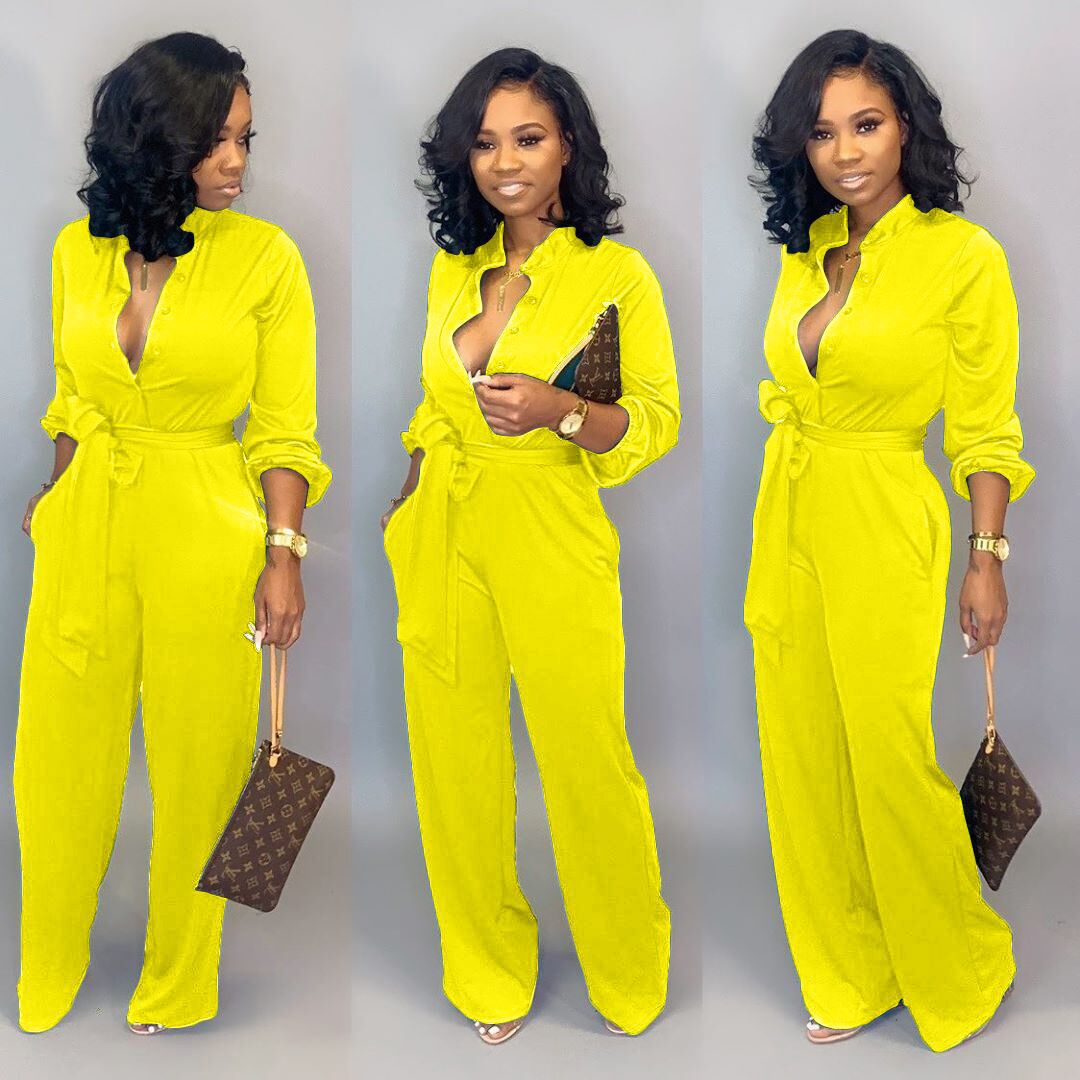 Women Sexy Solid Loose Jumpsuit 13