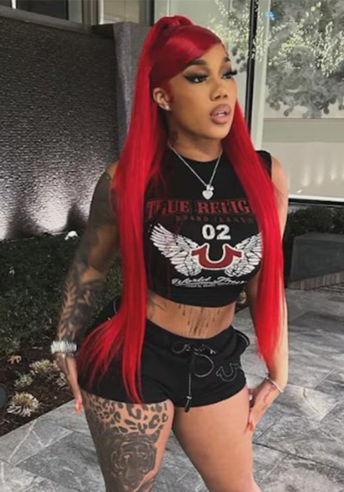 Women Sexy Printed Vest Shorts Two-piece Set