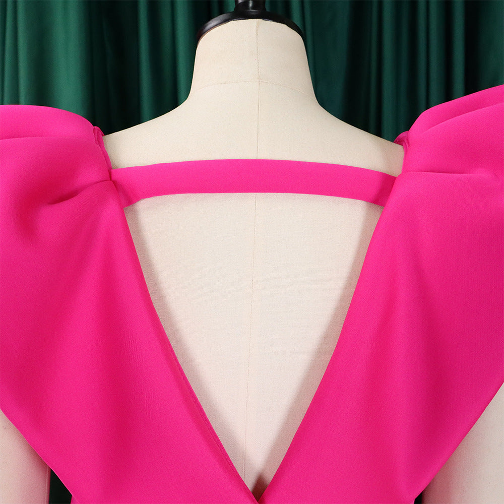 Women's Deep V Neck Sexy Swing Formal Party Dress 34