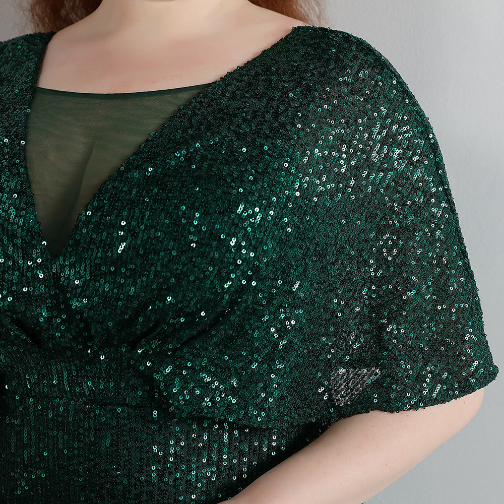 Spring and Summer Plus-Size Long Sequin Formal Party Evening Dress 21