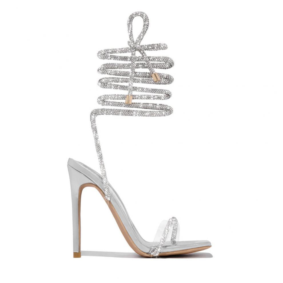 High-heeled Lace-Up strappy high-heeled shoes Roman stiletto open-toed sandals heels 3