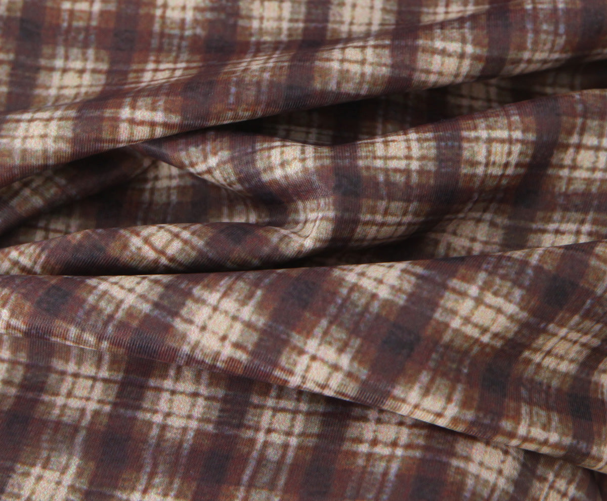 Cami Top and Low-Waist Bodycon Skirt Plaid Lace Patchwork Set 10