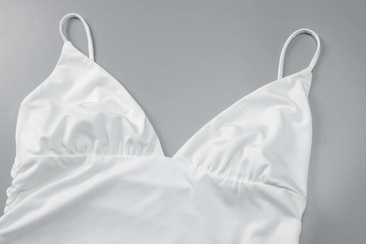 Women's Summer Solid Color Tank Top Butt-Lifting Shorts Sportswear Set 17