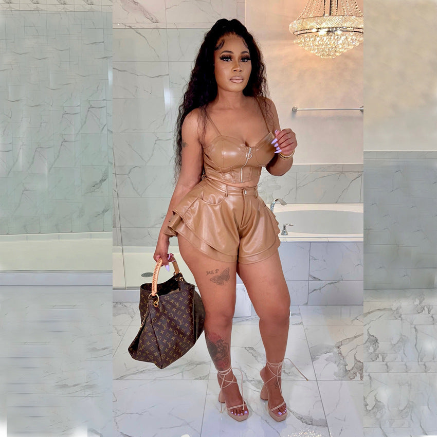 Sexy pu Leather Fashion Suit 3