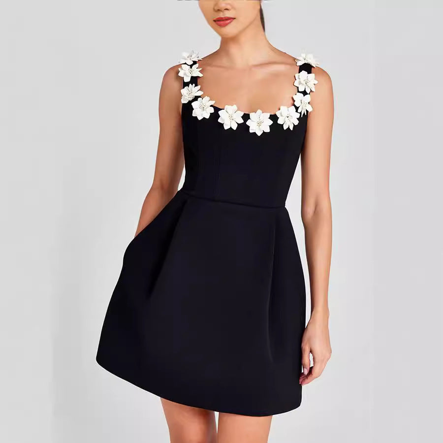 Spring Summer Floral Strap Sleeveless A-Line Loose Casual Women's Dress 9