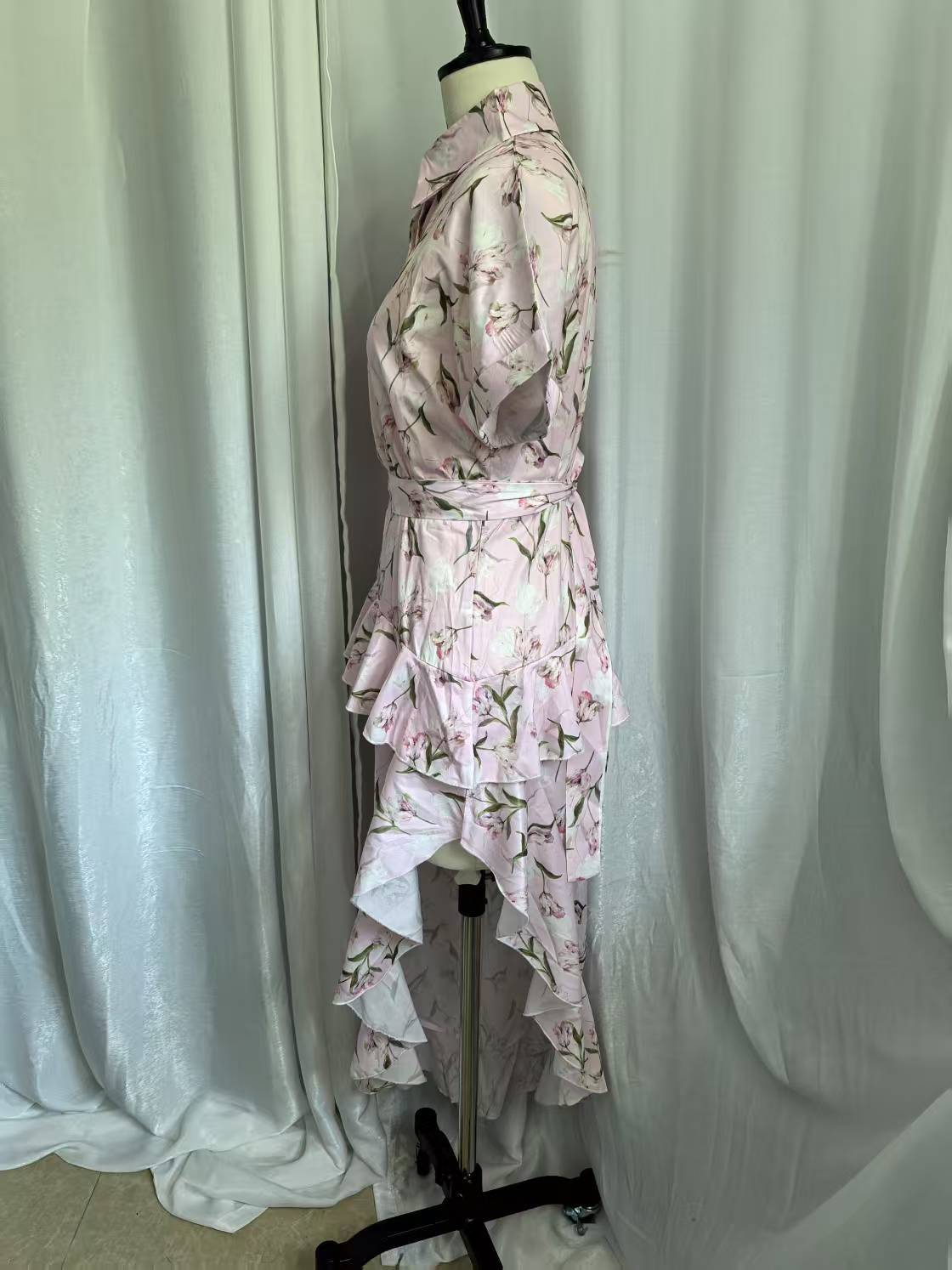 Women Printed ruffled, irregular, sexy dress 10