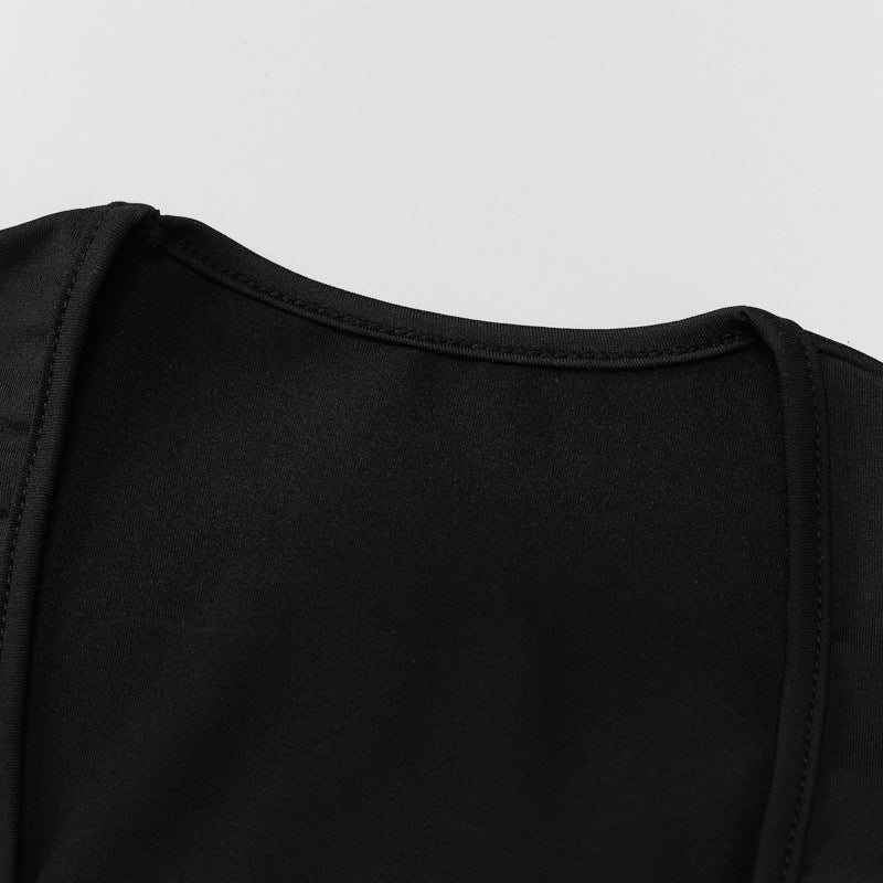 Women autumn and winter hollow mesh long-sleeved v-neck strappy dress 22