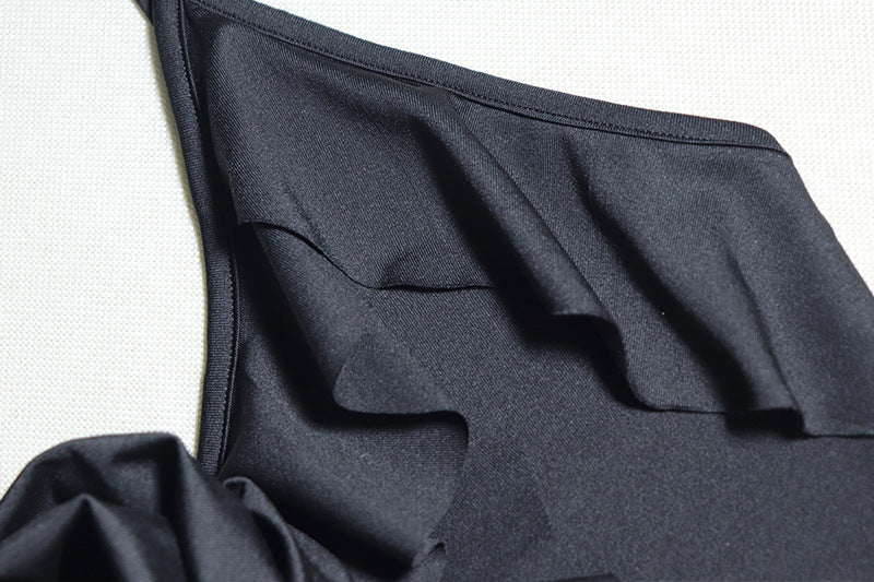 Women's Solid Color Sexy Sleeveless Strap Flower Irregular Trendy Dress 20