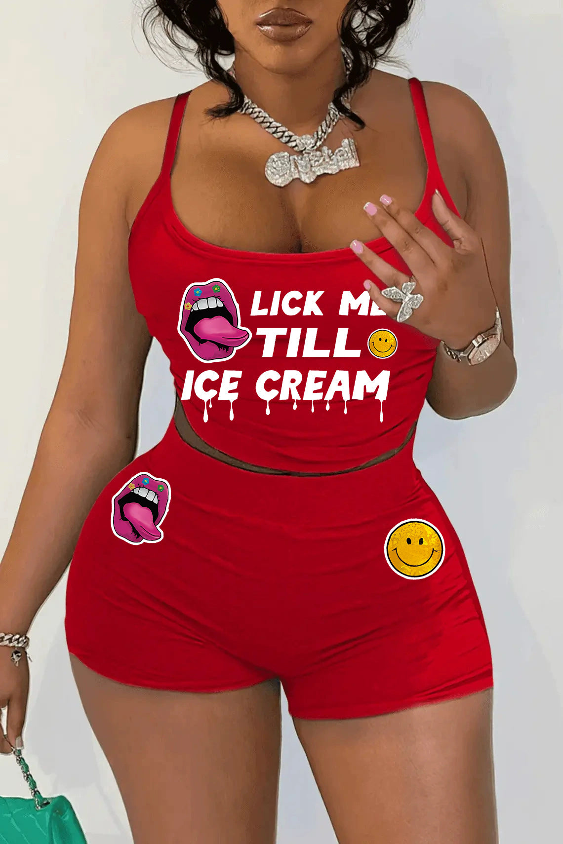 Sexy Women’s Printed Vest Shorts Two Piece Set 20