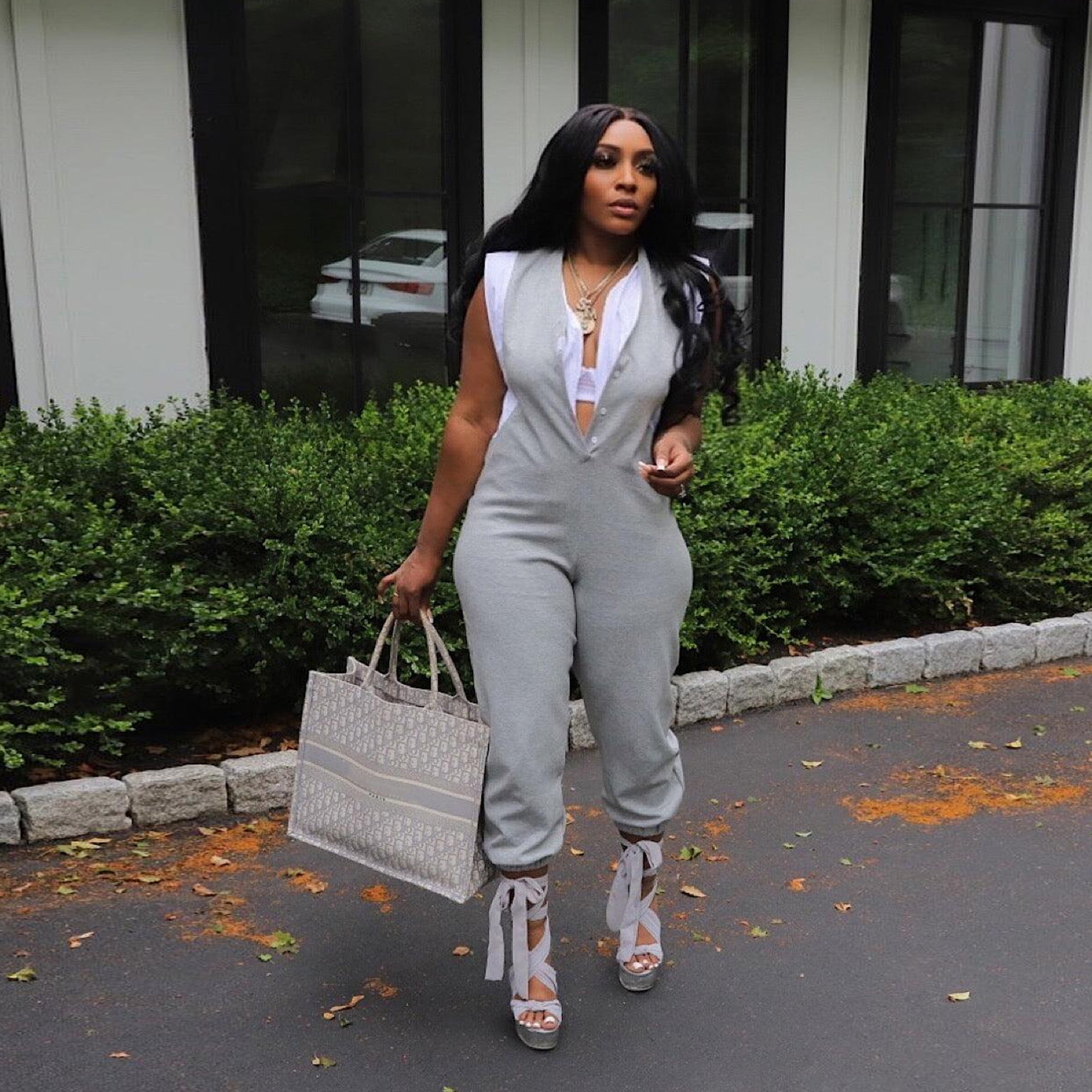 Sexy Slim Solid Patchwork Contrast Pocket Slim Jumpsuit 3