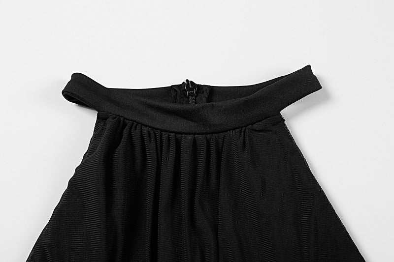 Summer Women's Chic Flounce Slim Waist Slim Fit Ruffled Dress 12