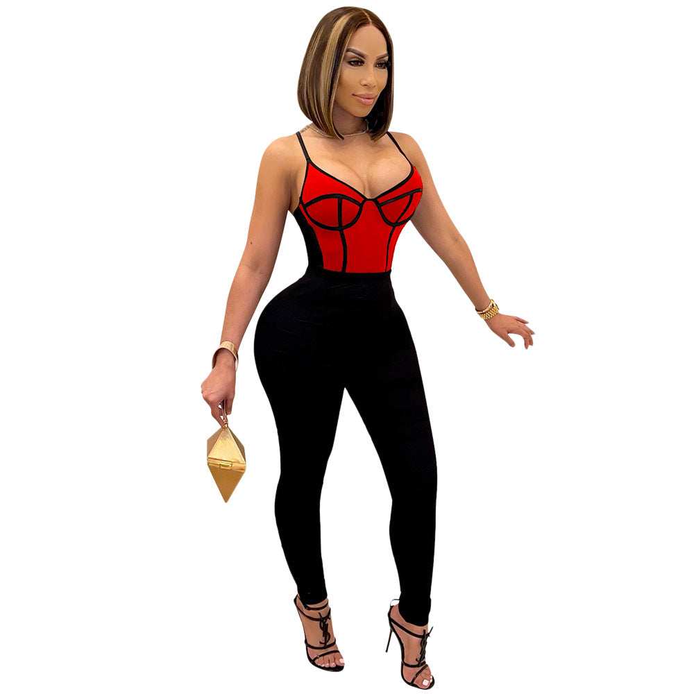 Autumn Women'S Fashion Sexy Strap Tight Fitting Women'S Jumpsuit 5