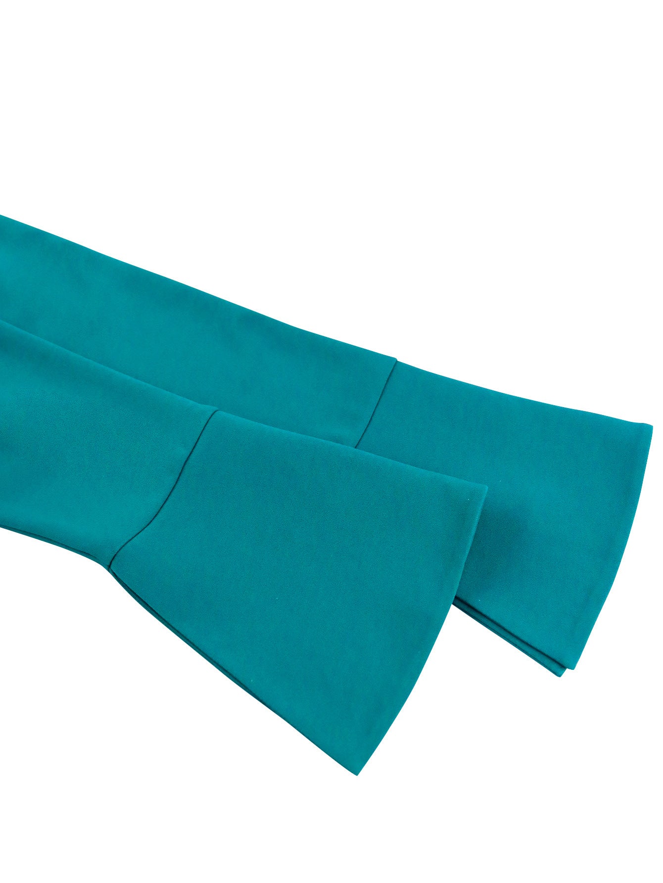 Solid Color Elegant Bell Bottom Sleeve Flower Evening Dresses 8