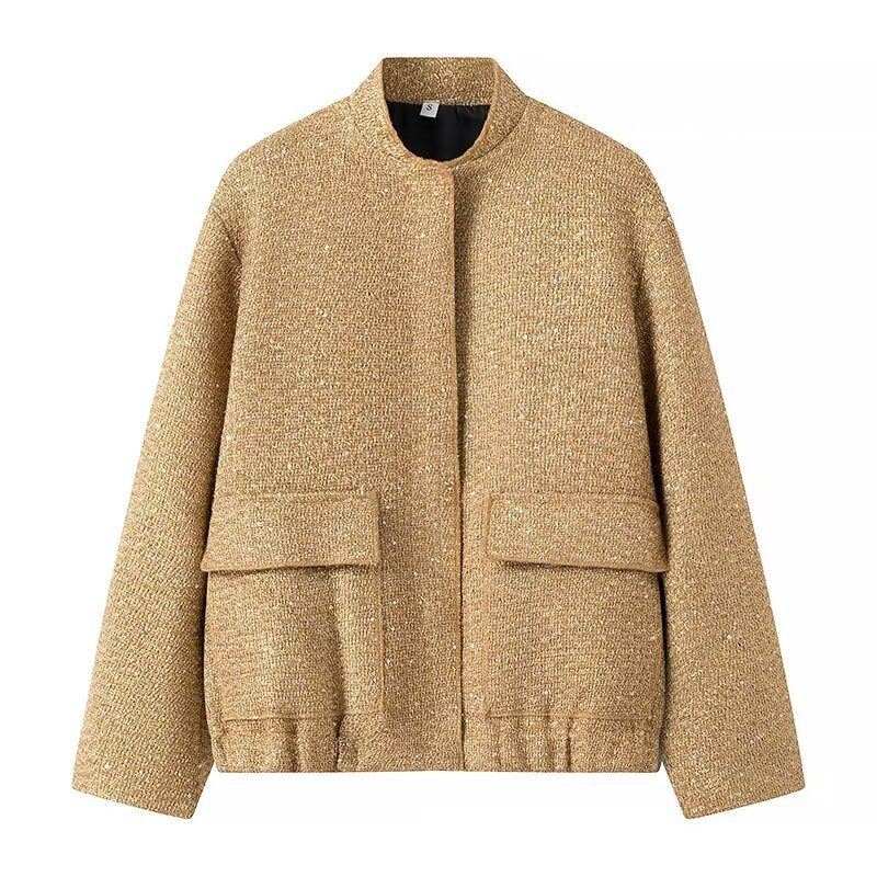 Autumn Women's Stand Collar Sequined Jacket 15