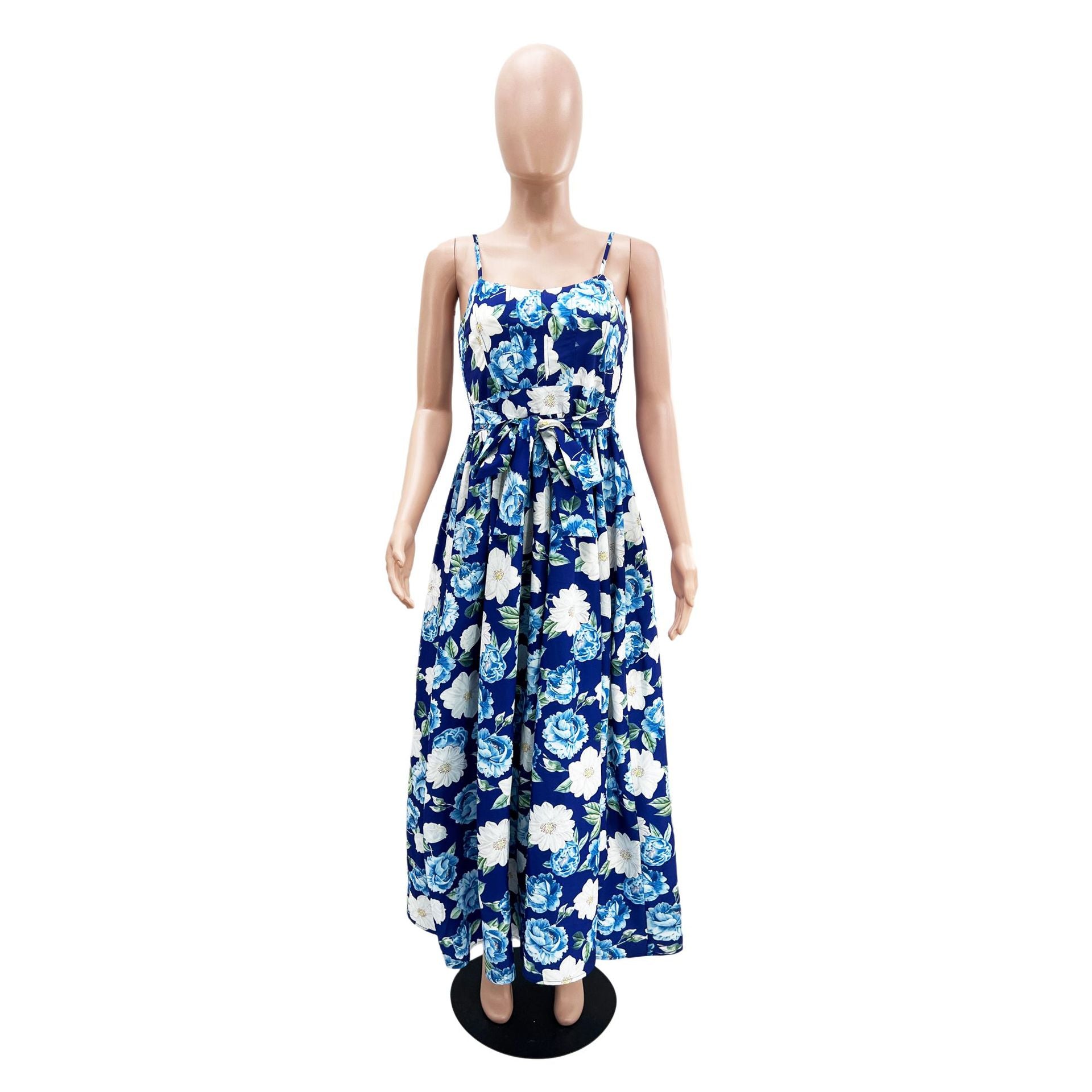 Women Holidays Elegant Floral Print Strap Dress 3