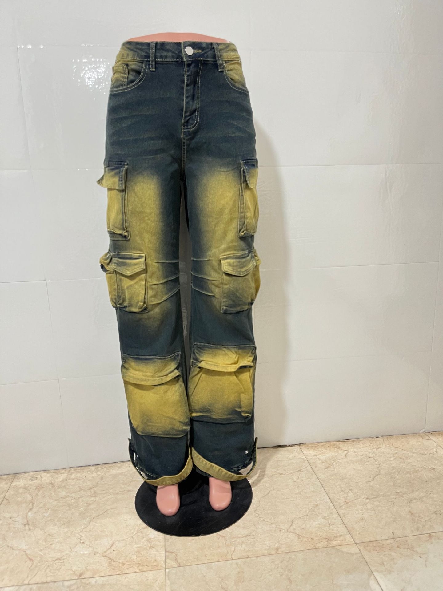 Loose Multi-Pocket Denim Cargo Pants 6