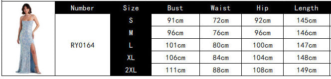 Sexy Strap Sequin Evening Dress Elegant Slit Formal Party Gown 6