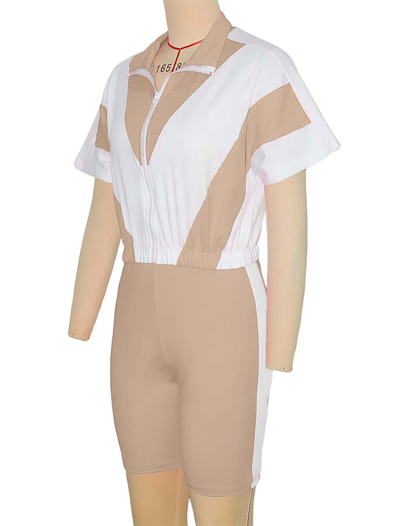 Women contrast color sports Casual short-sleeved Top and shorts two-piece set 22