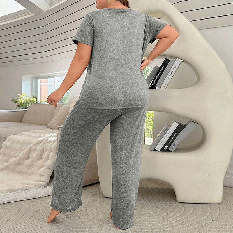 Spring Summer style printed home clothes Casual comfortable pajamas for women 5